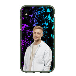 Чехол iPhone XS Max матовый Егор Крид, цвет: 3D-темно-зеленый