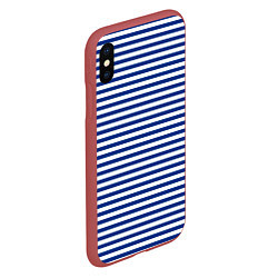 Чехол iPhone XS Max матовый Тельняшка ВМФ, цвет: 3D-красный — фото 2