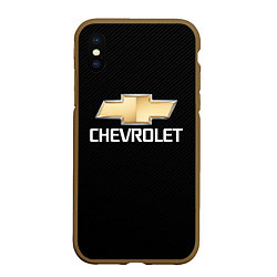 Чехол iPhone XS Max матовый CHEVROLET, цвет: 3D-коричневый