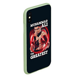 Чехол iPhone XS Max матовый Muhammad Ali, цвет: 3D-салатовый — фото 2