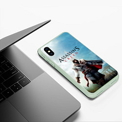 Чехол iPhone XS Max матовый Assassins Creed, цвет: 3D-салатовый — фото 2