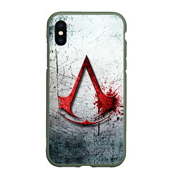 Чехол iPhone XS Max матовый Assassins Creed, цвет: 3D-темно-зеленый