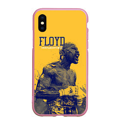 Чехол iPhone XS Max матовый Floyd, цвет: 3D-розовый