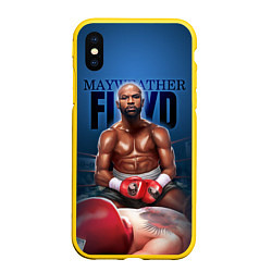 Чехол iPhone XS Max матовый Mayweather, цвет: 3D-желтый