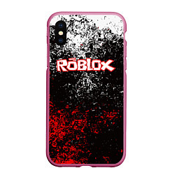 Чехол iPhone XS Max матовый ROBLOX, цвет: 3D-малиновый