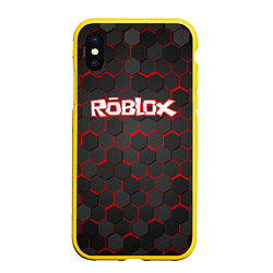 Чехол iPhone XS Max матовый ROBLOX, цвет: 3D-желтый