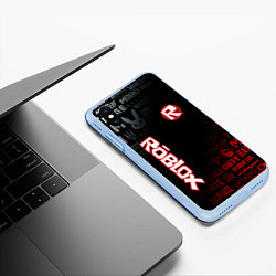 Чехол iPhone XS Max матовый ROBLOX, цвет: 3D-голубой — фото 2