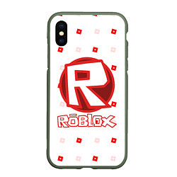 Чехол iPhone XS Max матовый ROBLOX, цвет: 3D-темно-зеленый