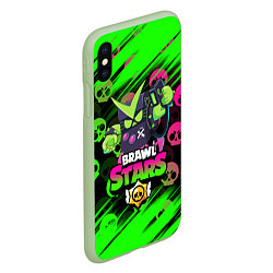 Чехол iPhone XS Max матовый BRAWL STARS VIRUS 8-BIT, цвет: 3D-салатовый — фото 2