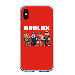 Чехол iPhone XS Max матовый ROBLOX, цвет: 3D-голубой