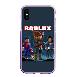 Чехол iPhone XS Max матовый ROBLOX, цвет: 3D-сиреневый