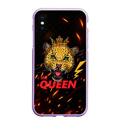 Чехол iPhone XS Max матовый The Queen, цвет: 3D-сиреневый