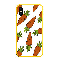 Чехол iPhone XS Max матовый Морковь, цвет: 3D-желтый