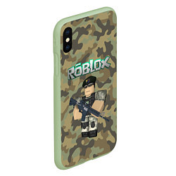 Чехол iPhone XS Max матовый Roblox 23 February Camouflage, цвет: 3D-салатовый — фото 2