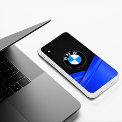 Чехол iPhone XS Max матовый BMW, цвет: 3D-белый — фото 2