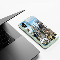 Чехол iPhone XS Max матовый HEROES, цвет: 3D-салатовый — фото 2