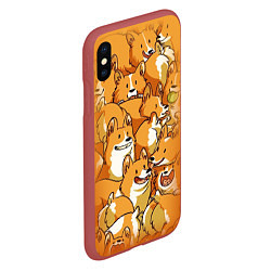 Чехол iPhone XS Max матовый Корги, цвет: 3D-красный — фото 2