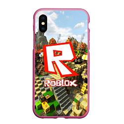 Чехол iPhone XS Max матовый ROBLOX, цвет: 3D-малиновый