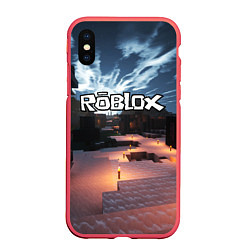 Чехол iPhone XS Max матовый ROBLOX, цвет: 3D-красный