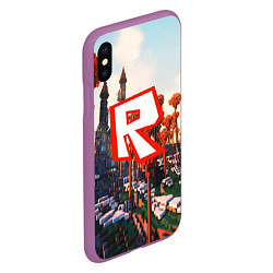 Чехол iPhone XS Max матовый ROBLOX GAME, цвет: 3D-фиолетовый — фото 2
