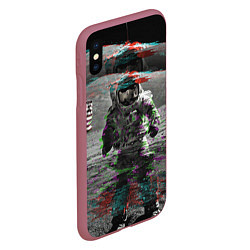 Чехол iPhone XS Max матовый Космонавт, цвет: 3D-малиновый — фото 2