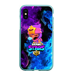 Чехол iPhone XS Max матовый BRAWL STARS SANDY, цвет: 3D-мятный