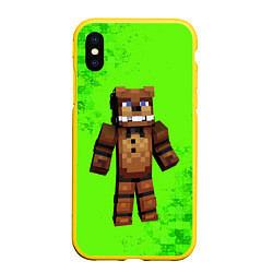 Чехол iPhone XS Max матовый MINECRAFT, цвет: 3D-желтый