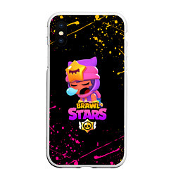 Чехол iPhone XS Max матовый BRAWL STARS SANDY, цвет: 3D-белый