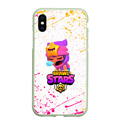 Чехол iPhone XS Max матовый BRAWL STARS SANDY, цвет: 3D-салатовый