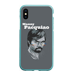 Чехол iPhone XS Max матовый Manny Pacquiao, цвет: 3D-мятный