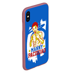Чехол iPhone XS Max матовый Manny Pacquiao, цвет: 3D-малиновый — фото 2