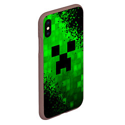 Чехол iPhone XS Max матовый MINECRAFT, цвет: 3D-коричневый — фото 2