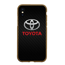 Чехол iPhone XS Max матовый TOYOTA, цвет: 3D-коричневый