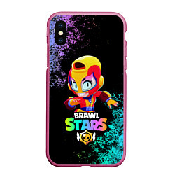 Чехол iPhone XS Max матовый Brawl Stars MAX, цвет: 3D-малиновый