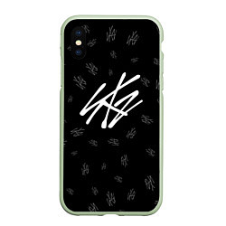 Чехол iPhone XS Max матовый Stray Kids, цвет: 3D-салатовый