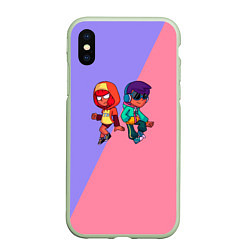 Чехол iPhone XS Max матовый Leon and Nita, цвет: 3D-салатовый