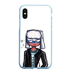 Чехол iPhone XS Max матовый CountryHumans - Россия, цвет: 3D-голубой