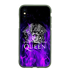 Чехол iPhone XS Max матовый QUEEN, цвет: 3D-темно-зеленый