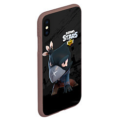 Чехол iPhone XS Max матовый Brawl Stars Crow Ворон, цвет: 3D-коричневый — фото 2