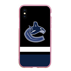 Чехол iPhone XS Max матовый Vancouver Canucks, цвет: 3D-розовый