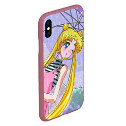 Чехол iPhone XS Max матовый Sailor Moon, цвет: 3D-малиновый — фото 2