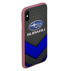 Чехол iPhone XS Max матовый SUBARU, цвет: 3D-малиновый — фото 2