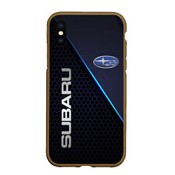 Чехол iPhone XS Max матовый SUBARU, цвет: 3D-коричневый