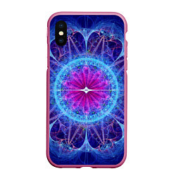 Чехол iPhone XS Max матовый Mandala 2, цвет: 3D-малиновый