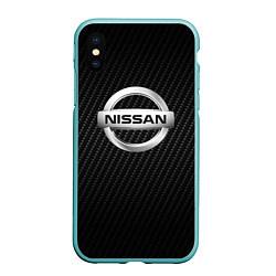 Чехол iPhone XS Max матовый NISSAN, цвет: 3D-мятный