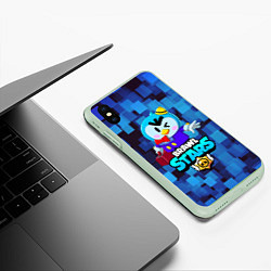 Чехол iPhone XS Max матовый BRAWL STARS MRP, цвет: 3D-салатовый — фото 2