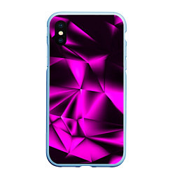 Чехол iPhone XS Max матовый НЕОНОВАЯ ТЕКСТУРА, цвет: 3D-голубой