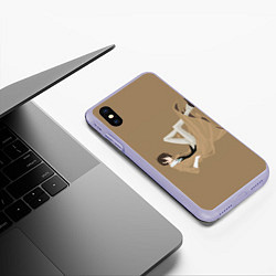 Чехол iPhone XS Max матовый Osamu Dazai, цвет: 3D-светло-сиреневый — фото 2