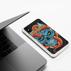 Чехол iPhone XS Max матовый Iron Maiden, цвет: 3D-белый — фото 2