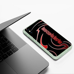 Чехол iPhone XS Max матовый Iron Maiden, цвет: 3D-салатовый — фото 2